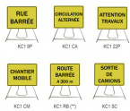 PANNEAU ACIER GALVA       TYPE KC1 - SIGNAL DE POSITION - AVEC SUPPORT